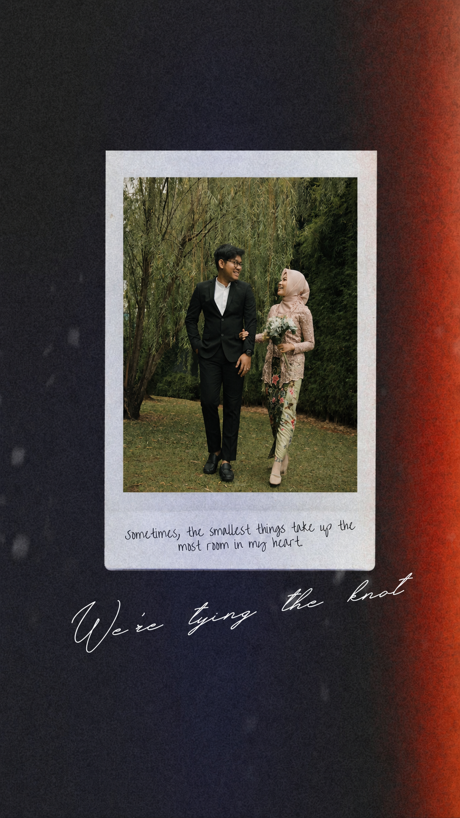 Wedding invitation opening cover