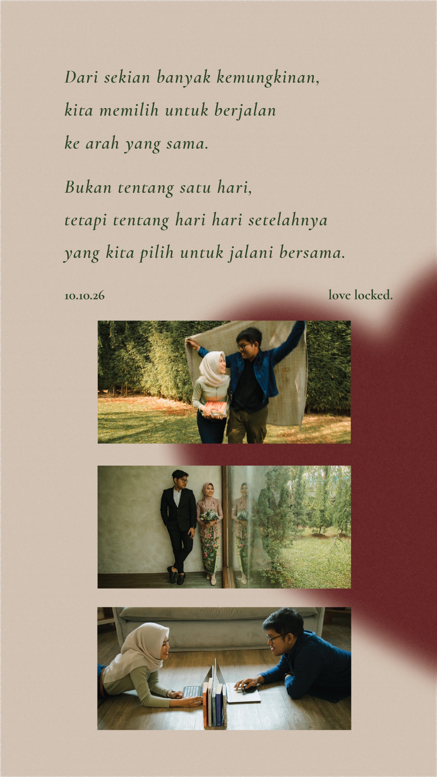 Wedding invitation second cover