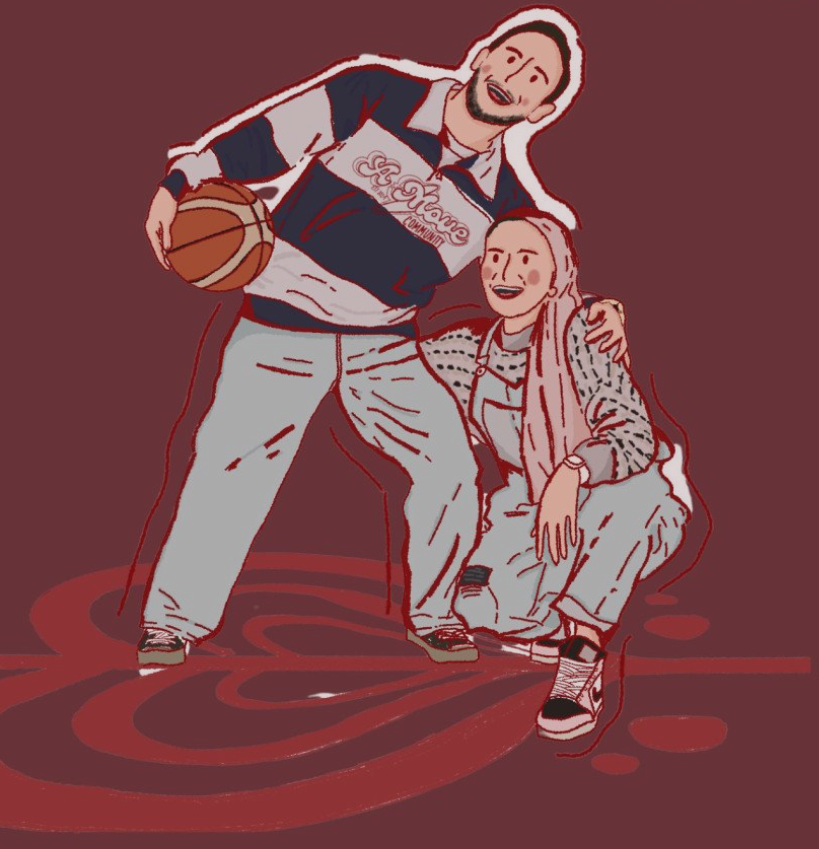 Ilustrasi pasangan basket